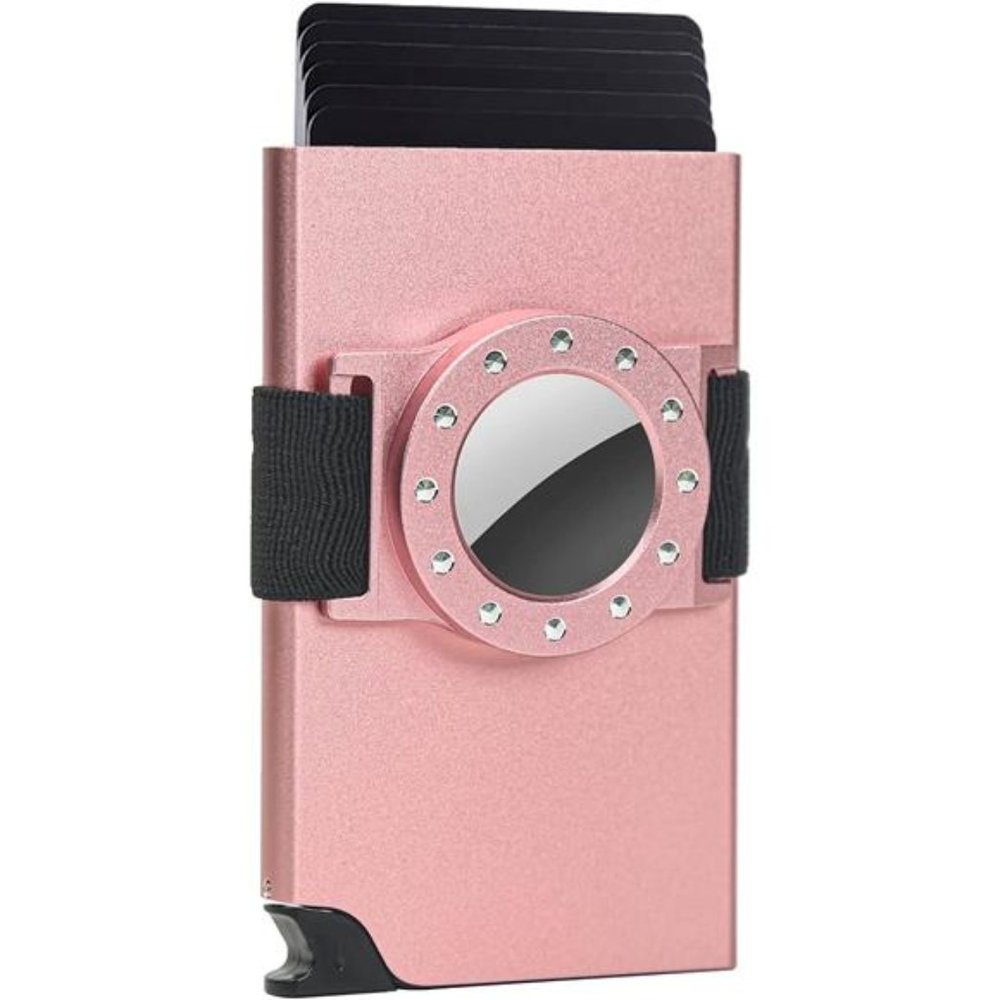 Womens AirTag Wallet, Women's Metal Card Case Small Aluminum Card Holder Cards